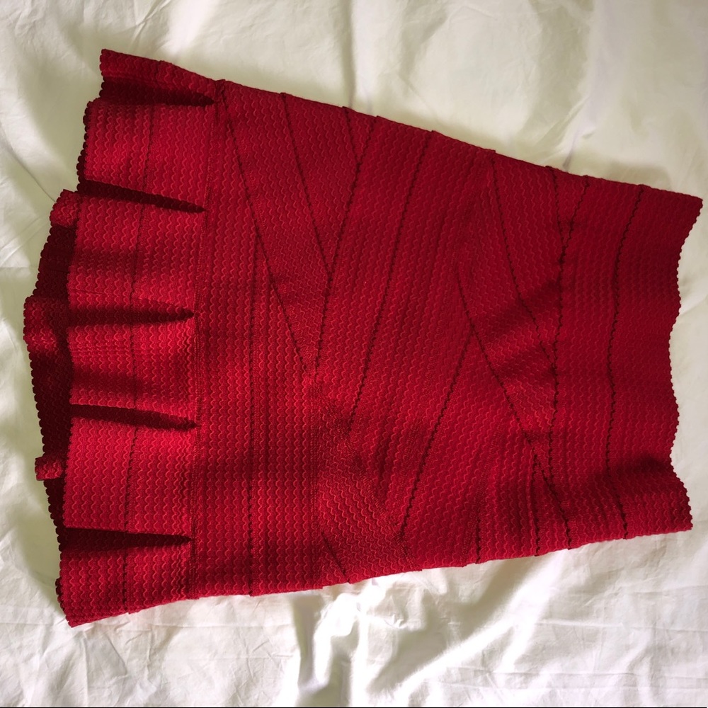 Cherry red bandage skirt from Anthropologie Sz L
